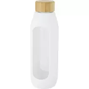 Tidan Butelka z borokrzemianowego szkła o pojemności 600 ml z silikonowym uchwytem, biały