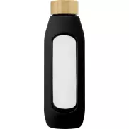 Tidan Butelka z borokrzemianowego szkła o pojemności 600 ml z silikonowym uchwytem, czarny