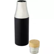 Hulan miedziana, próżniowo izolowana butelka o pojemności 540 ml z bambusową pokrywką, czarny
