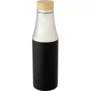 Hulan miedziana, próżniowo izolowana butelka o pojemności 540 ml z bambusową pokrywką, czarny