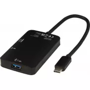 Aluminiowy adapter multimedialny typu C (USB-A/Type-C/HDMI) ADAPT, czarny