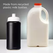 Baseline 500 ml butelka sportowa z recyklingu, czarny, biały