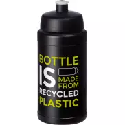 Baseline 500 ml butelka sportowa z recyklingu, czarny