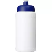 Baseline 500 ml butelka sportowa z recyklingu, biały, niebieski
