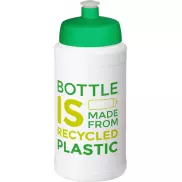 Baseline 500 ml butelka sportowa z recyklingu, biały, zielony