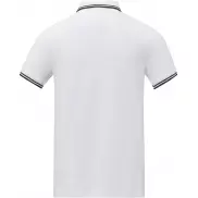Męska koszulka polo Amarago z kontrastowymi paskami i krótkim rękawem, xs, biały