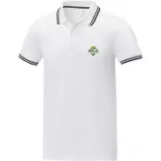 Męska koszulka polo Amarago z kontrastowymi paskami i krótkim rękawem, m, biały