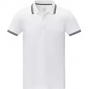 Męska koszulka polo Amarago z kontrastowymi paskami i krótkim rękawem, 2xl, biały