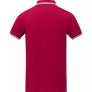 Męska koszulka polo Amarago z kontrastowymi paskami i krótkim rękawem, xs, czerwony