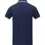 Męska koszulka polo Amarago z kontrastowymi paskami i krótkim rękawem, s, niebieski