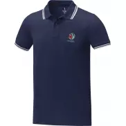 Męska koszulka polo Amarago z kontrastowymi paskami i krótkim rękawem, 3xl, niebieski
