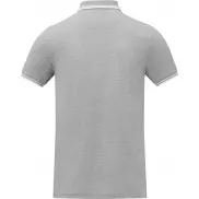 Męska koszulka polo Amarago z kontrastowymi paskami i krótkim rękawem, s, szary