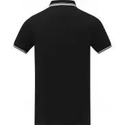 Męska koszulka polo Amarago z kontrastowymi paskami i krótkim rękawem, xs, czarny