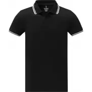 Męska koszulka polo Amarago z kontrastowymi paskami i krótkim rękawem, s, czarny
