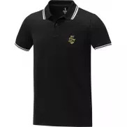 Męska koszulka polo Amarago z kontrastowymi paskami i krótkim rękawem, m, czarny