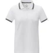 Damska koszulka polo Amarago z kontrastowymi paskami i krótkim rękawem, m, biały