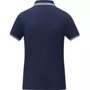 Damska koszulka polo Amarago z kontrastowymi paskami i krótkim rękawem, xs, niebieski
