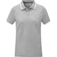 Damska koszulka polo Amarago z kontrastowymi paskami i krótkim rękawem, xs, szary