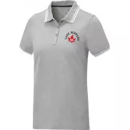 Damska koszulka polo Amarago z kontrastowymi paskami i krótkim rękawem, m, szary