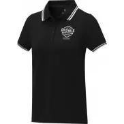 Damska koszulka polo Amarago z kontrastowymi paskami i krótkim rękawem, m, czarny