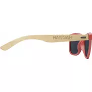 Okulary przeciwsłoneczne z bambusa Sun Ray, czerwony