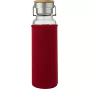 Szklana butelka Thor o pojemności 660 ml z neoprenowym pokrowcem, czerwony