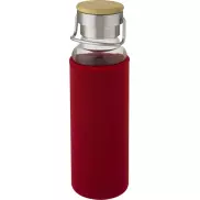 Szklana butelka Thor o pojemności 660 ml z neoprenowym pokrowcem, czerwony
