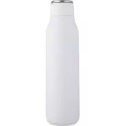 Miedziana butelka izolowana próżniowo Marka o pojemności 600 ml z metalową pętelką, biały