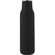 Miedziana butelka izolowana próżniowo Marka o pojemności 600 ml z metalową pętelką, czarny