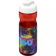 Bidon H2O Active® Base Tritan™ o pojemności 650 ml z klapką, czerwony, biały