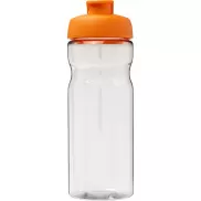 Bidon H2O Active® Base Tritan™ o pojemności 650 ml z klapką, biały, pomarańczowy