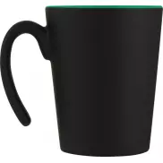 Kubek ceramiczny Oli o pojemności 360 ml z uchwytem, zielony, czarny