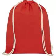 Plecak ściągany sznurkiem Orissa z bawełny organicznej z certyfikatem GOTS o gramaturze 140 g/m², czerwony