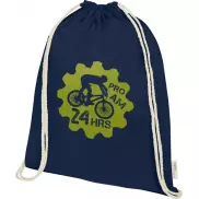 Plecak ściągany sznurkiem Orissa z bawełny organicznej z certyfikatem GOTS o gramaturze 140 g/m², niebieski