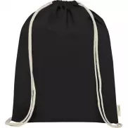 Plecak ściągany sznurkiem Orissa z bawełny organicznej z certyfikatem GOTS o gramaturze 140 g/m², czarny