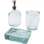 Jabony 3-częściowy zestaw łazienkowy ze szkła pochodzącego z recyclingu, biały