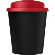 Kubek Americano® Espresso Eco z recyklingu o pojemności 250 ml z pokrywą odporną na zalanie , czarny, czerwony