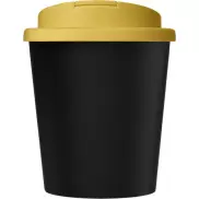 Kubek Americano® Espresso Eco z recyklingu o pojemności 250 ml z pokrywą odporną na zalanie , czarny, żółty