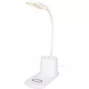 Bright lampa biurkowa i organizer z ładowarką bezprzewodową, biały