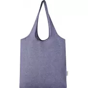 Pheebs modna torba na zakupy o pojemności 7 l z bawełny z recyklingu o gramaturze 150 g/m², niebieski