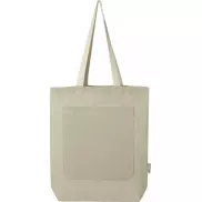 Pheebs torba na zakupy o pojemności 9 l z bawełny z recyklingu o gramaturze 150 g/m² i z przednią kieszenią, piasek pustyni