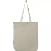 Pheebs torba na zakupy o pojemności 9 l z bawełny z recyklingu o gramaturze 150 g/m² i z przednią kieszenią, piasek pustyni