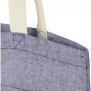 Pheebs torba na zakupy o pojemności 9 l z bawełny z recyklingu o gramaturze 150 g/m² i z przednią kieszenią, niebieski
