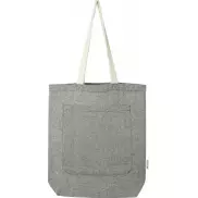 Pheebs torba na zakupy o pojemności 9 l z bawełny z recyklingu o gramaturze 150 g/m² i z przednią kieszenią, czarny