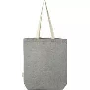 Pheebs torba na zakupy o pojemności 9 l z bawełny z recyklingu o gramaturze 150 g/m² i z przednią kieszenią, czarny