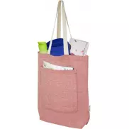 Pheebs torba na zakupy o pojemności 9 l z bawełny z recyklingu o gramaturze 150 g/m² i z przednią kieszenią, czerwony