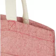 Pheebs torba na zakupy o pojemności 9 l z bawełny z recyklingu o gramaturze 150 g/m² i z przednią kieszenią, czerwony