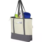 Repose torba na zakupy z suwakiem o pojemności 10 l z bawełny z recyklingu o gramaturze 320 g/m², piasek pustyni, szary