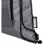 Ash składana, ściągana sznurkiem torba o pojemności 7 l wykonana z materiału z recyklingu z certyfikatem GRS, szary, czarny