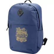 Repreve® Ocean Commuter plecak na laptopa 15 cali o pojemności 19 l z tworzyw sztucznego PET z recyklingu z certyfikatem GRS, niebieski